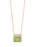 Astley Clarke square green chalcedony pendant necklace 40-45cm, imported from the UK