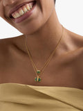 Astley Clarke square green chalcedony pendant necklace 40-45cm, imported from the UK