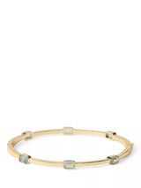 John Lewis Lauren Ralph Lauren Posey Crystal Stone Hinge Bangle, Gold/Aqua- Buy online at McGrocer