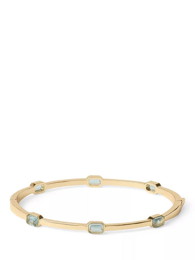 John Lewis Lauren Ralph Lauren Posey Crystal Stone Hinge Bangle, Gold/Aqua- Buy online at McGrocer