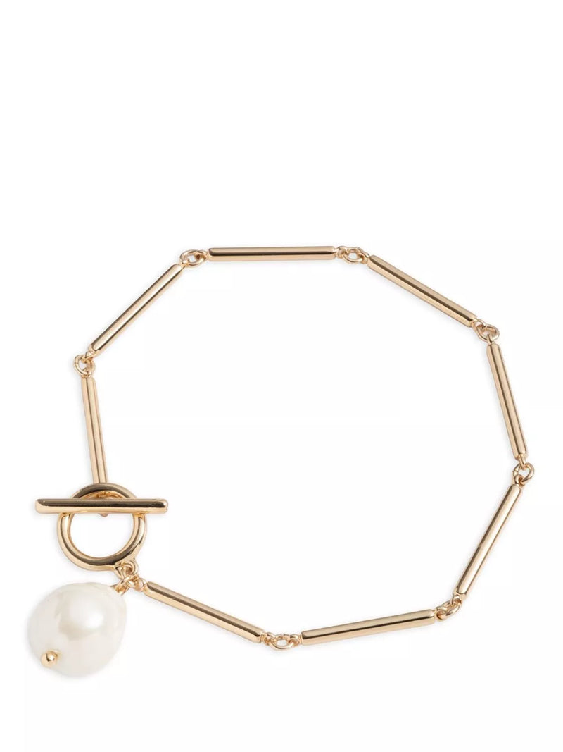 Ralph Lauren faux pearl bracelet gold tone chain (British brand)