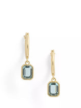 John Lewis Lauren Ralph Lauren Posey Crystal Stone Hoop Earrings, Gold/Aqua- Buy online at McGrocer