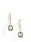 Lauren Ralph Lauren gold tone hoop earrings with aqua stones, imported from the UK