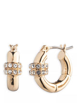 John Lewis Lauren Ralph Lauren Lindella Pave Hoop Earrings, Gold and Clear- Buy online at McGrocer