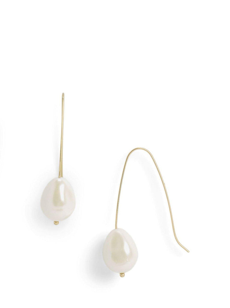 Ralph Lauren pearl drop earrings gold white, UK version
