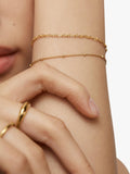 Monica Vinader gold textured link chain bracelet, UK version