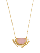 John Lewis Ottoman Hands Sunrise Rose Quartz Necklace, Gold- Buy online at McGrocer
