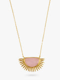 Ottoman Hands Sunrise Rose Quartz necklace gold, imported from the UK