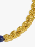 Ottoman Hands lapis pink jade beaded necklace gold, UK version