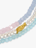 Ottoman Hands waterproof layered beaded necklace gold (British brand)