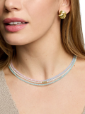 Ottoman Hands waterproof layered beaded necklace gold (British brand)