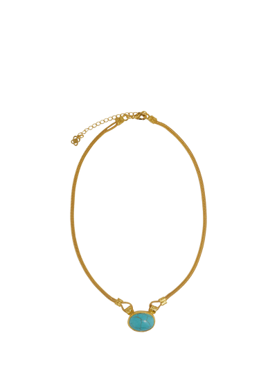 John Lewis Ottoman Hands Daphne Turquoise Chain Necklace Gold 40-45cm- Buy online at McGrocer