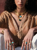 Ottoman Hands Daphne Turquoise Gold necklace - British product