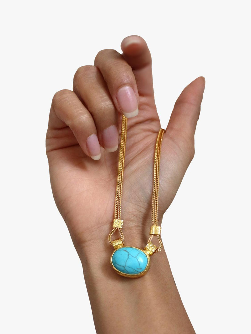 Ottoman Hands Daphne Turquoise Gold necklace - British product