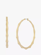 John Lewis AllSaints Large Bamboo Hoop Earrings, Gold, 50mm- Buy online at McGrocer