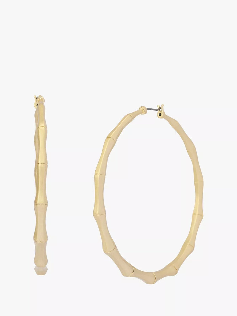 AllSaints large bamboo hoop earrings gold, UK version