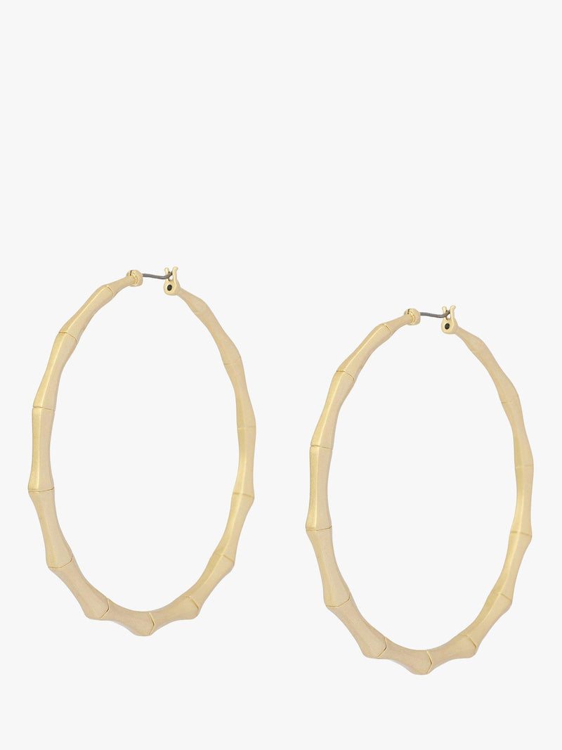 AllSaints large bamboo hoop earrings gold, UK version