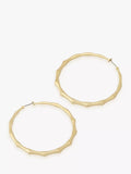 AllSaints large bamboo hoop earrings gold, UK version