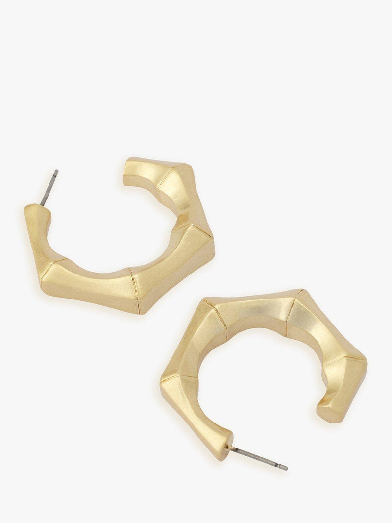 AllSaints gold bamboo hoop earrings, small size, imported from the UK