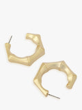 AllSaints gold bamboo hoop earrings, small size, imported from the UK