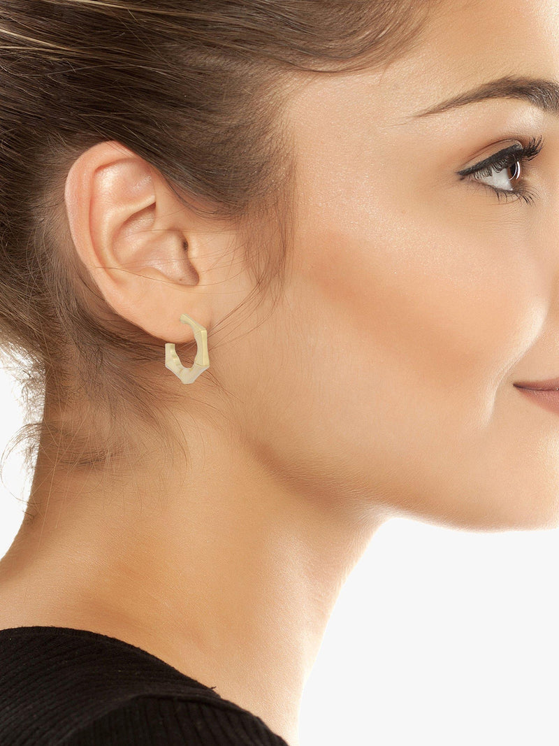 AllSaints gold bamboo hoop earrings, small size, imported from the UK