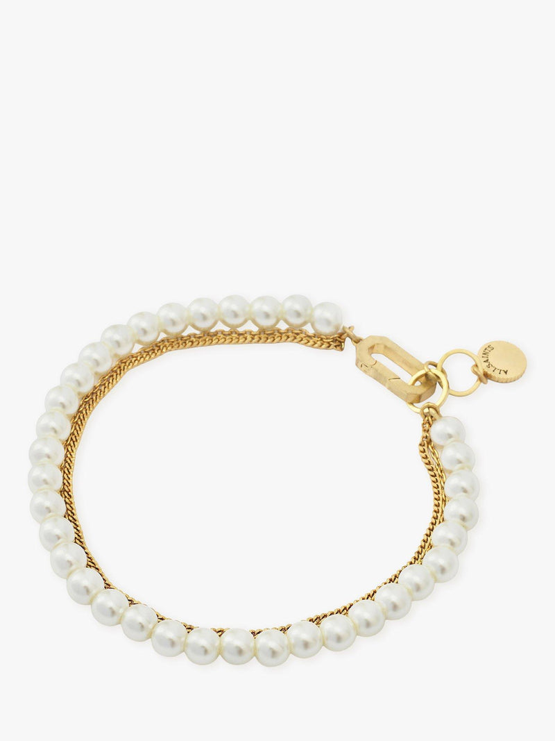 AllSaints pearl multi chain bracelet gold tone, imported from the UK