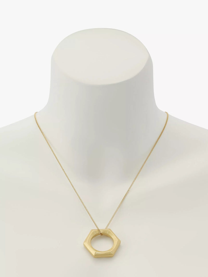 AllSaints gold toned bamboo long pendant necklace, imported from the UK