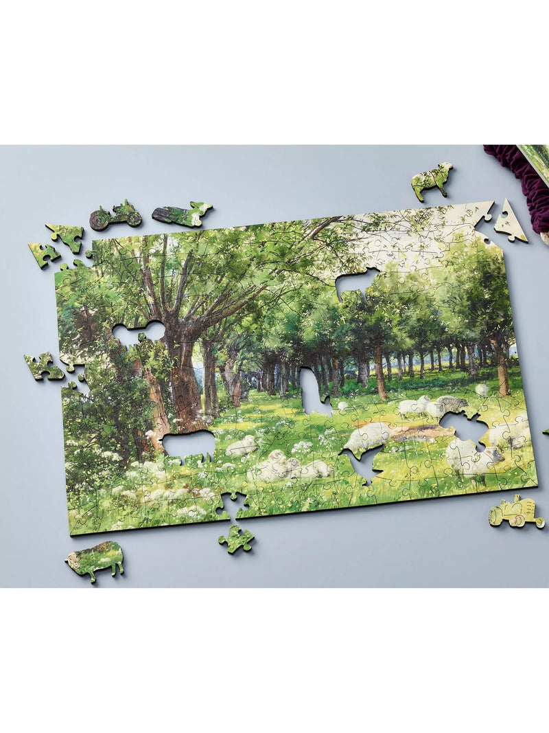 Wentworth Wooden Puzzles Sheep in an Orchard jigsaw puzzle 300 pieces, imported from the UK