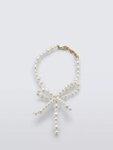 John Lewis Completedworks x John Lewis Glass Pearl Bow Bracelet Gold- Buy online at McGrocer