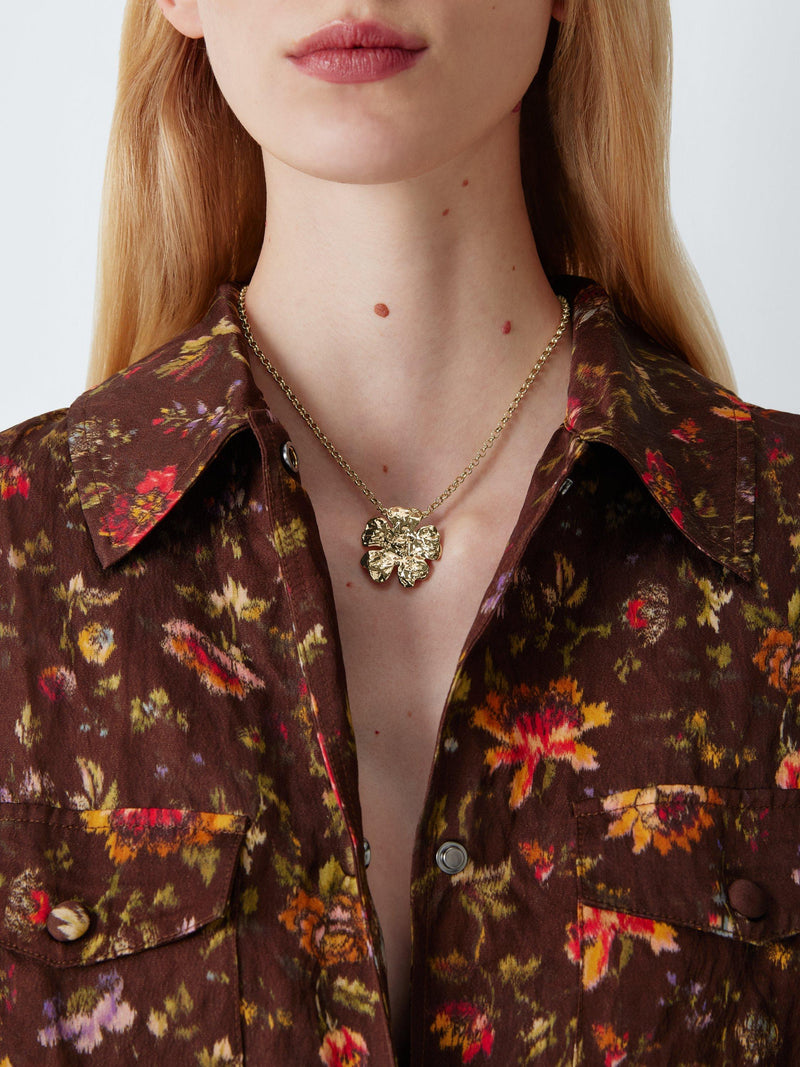 Completedworks x John Lewis gold flower chain necklace 45.72cm, imported from the UK