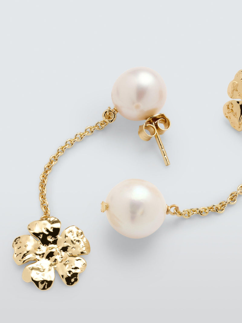 Completedworks x John Lewis flower and pearl asymmetric earrings - British product