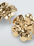 Completedworks gold large flower stud earrings - British product