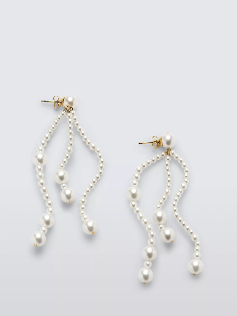 John Lewis twisted glass pearl drop earrings - British product