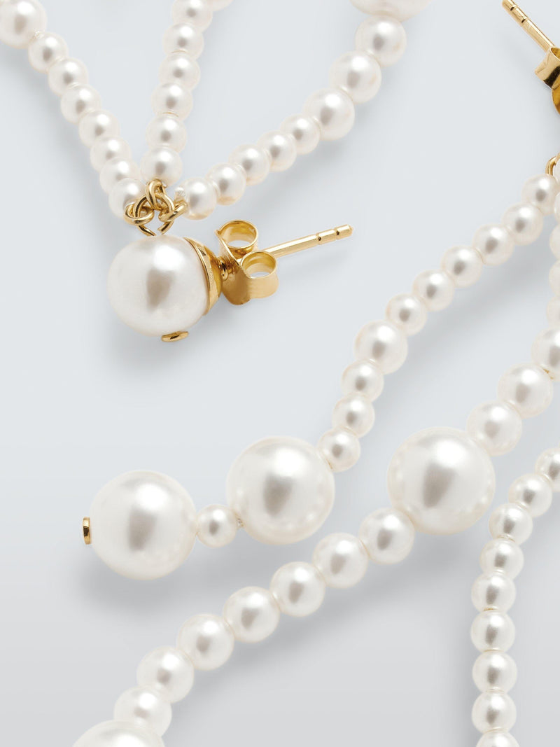 John Lewis twisted glass pearl drop earrings - British product