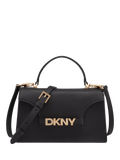 DKNY Avril leather satchel black gold - British product