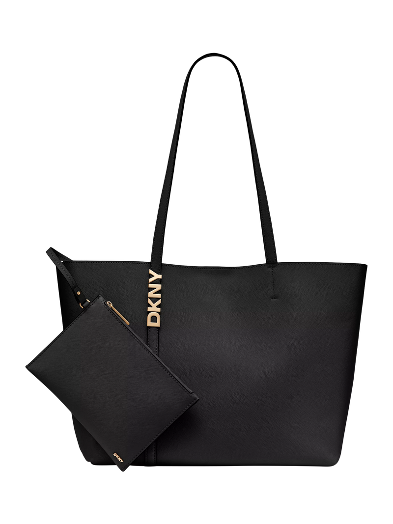 DKNY Avril leather tote bag black gold - British product