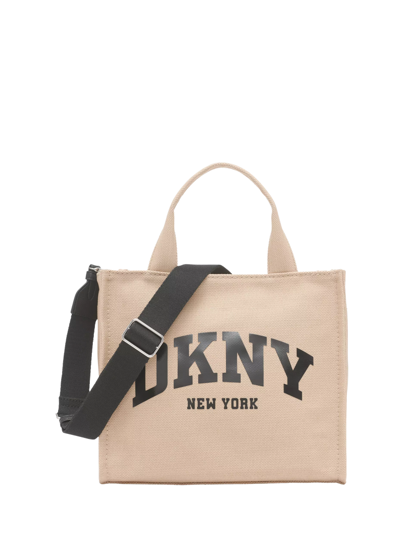 DKNY Hadlee canvas tote bag in khaki and black, UK version