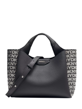 John Lewis DKNY Willa Mini Satchel Tote Bag, Black/Silver- Buy online at McGrocer