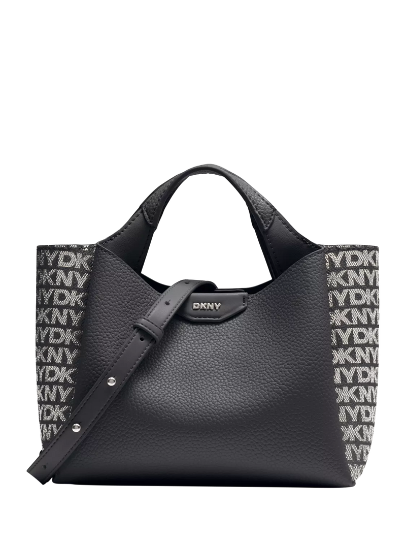 DKNY Willa Mini Satchel Tote Black Silver - British product