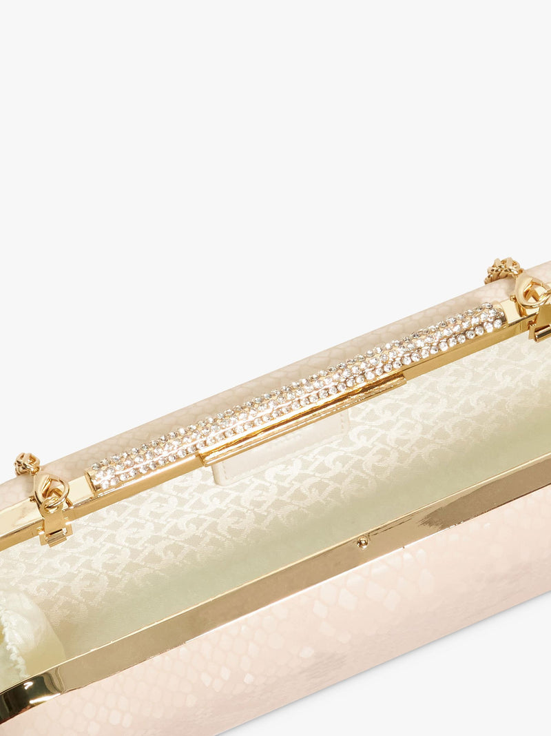 Dune London blush chain strap clutch bag, imported from the UK