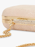 Dune London blush chain strap clutch bag, imported from the UK