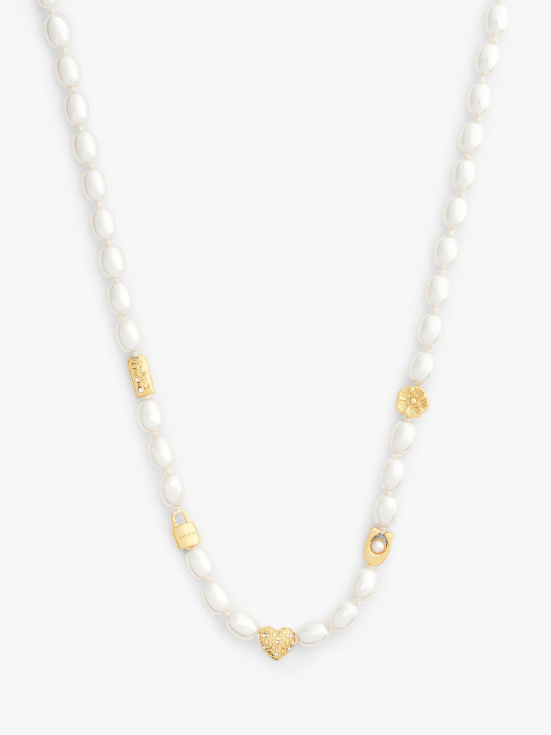 Coach pearl charm necklace 406mm extender - British product