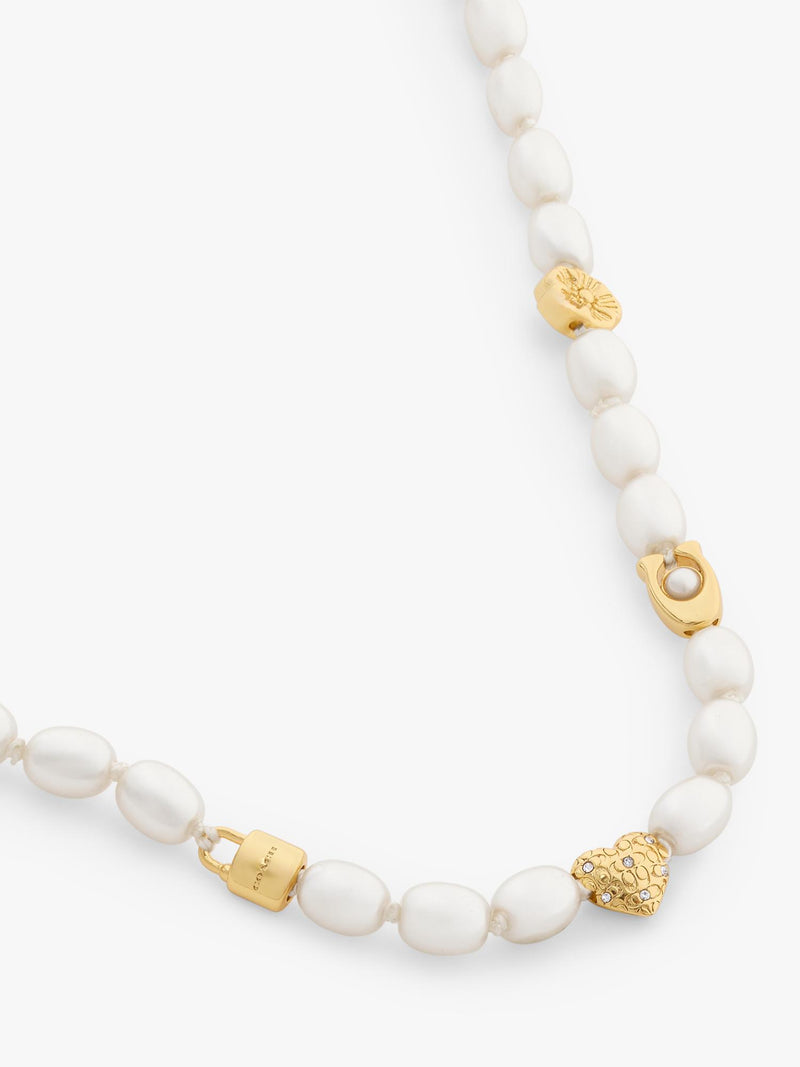 Coach pearl charm necklace 406mm extender - British product
