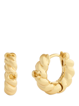 John Lewis Coach Twist Huggie Hoop Earrings Gold- Buy online at McGrocer