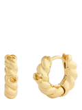 Coach Twist Huggie Earrings gold tone cubic zirconia, imported from the UK
