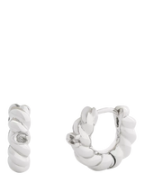 John Lewis Coach Twist Huggie Hoop Earrings Rhodium 13mm- Buy online at McGrocer