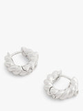 Coach twist huggie hoop earrings rhodium 13mm, UK version