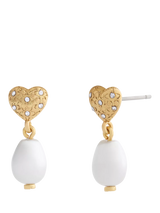 John Lewis Coach Heart Drop Earrings Pearl- Buy online at McGrocer