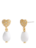 Coach heart drop pearl earrings, UK version