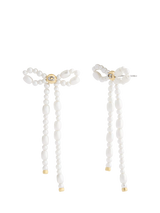 John Lewis Coach Bow Drop Earrings, Pearl- Buy online at McGrocer